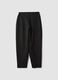 Black Milano-knit jogger trousers in stretch viscose, barrel fit_6