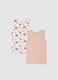 Two-pack of multicolour pure cotton vests for girls_1