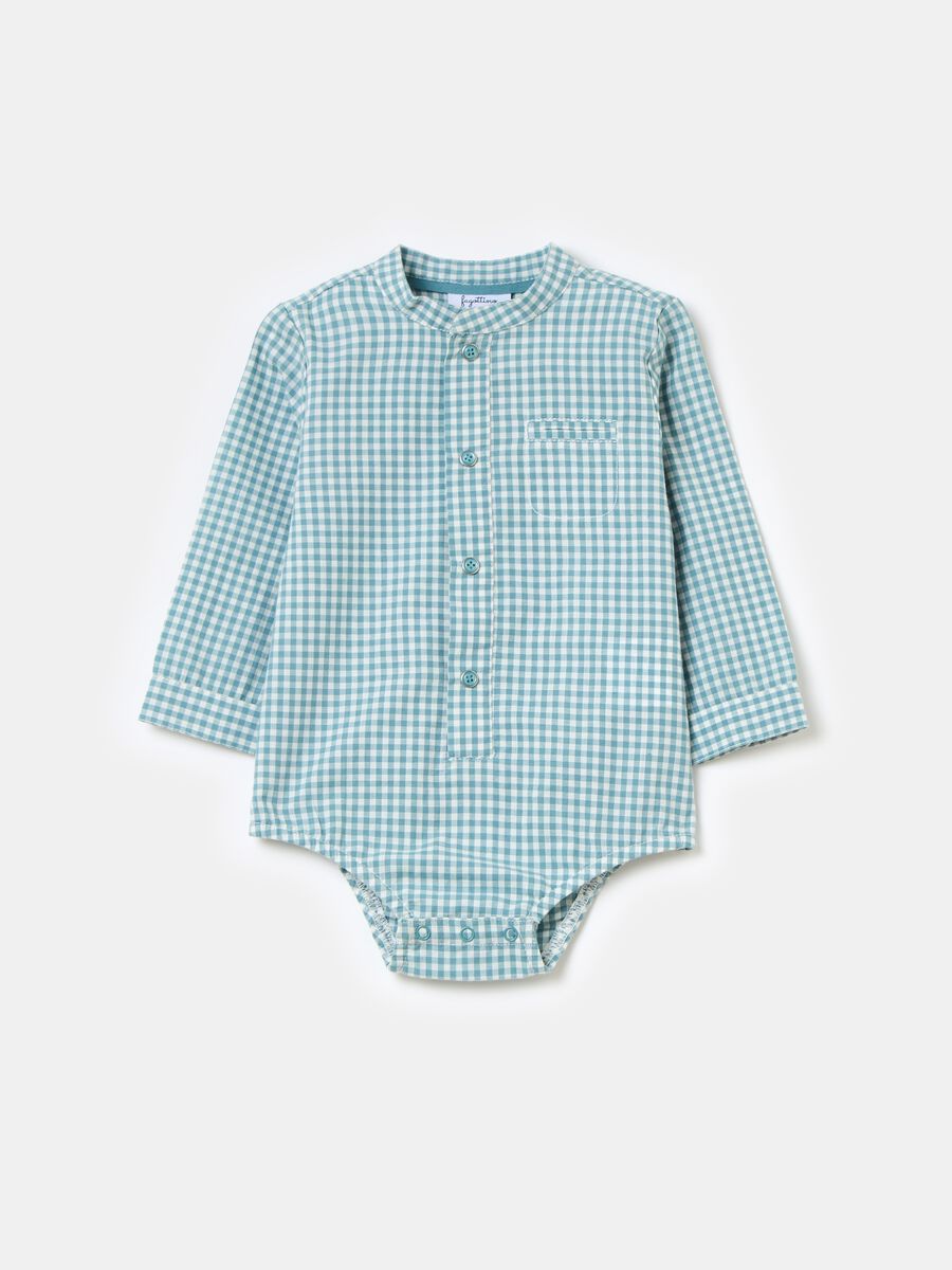 Bodysuit shirt with gingham pattern_0
