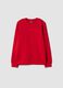 Red crew-neck sweatshirt in 100% cotton_0