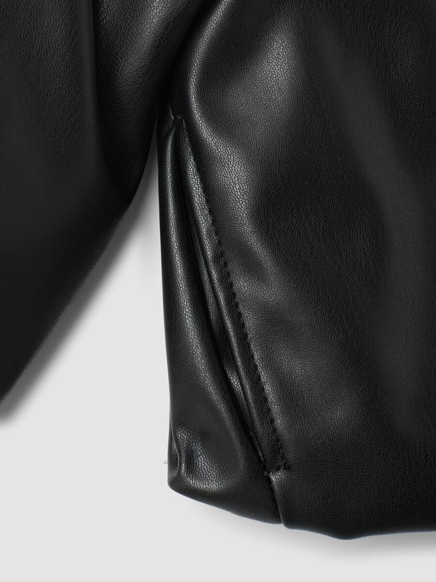 Black padded zip-up jacket for girls_3