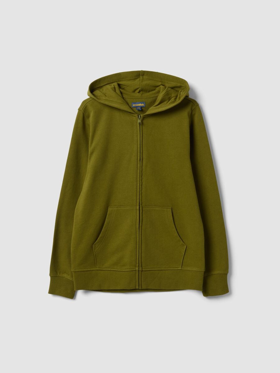 Felpa verde con cappuccio in puro cotone organico regular fit per ragazzo_4