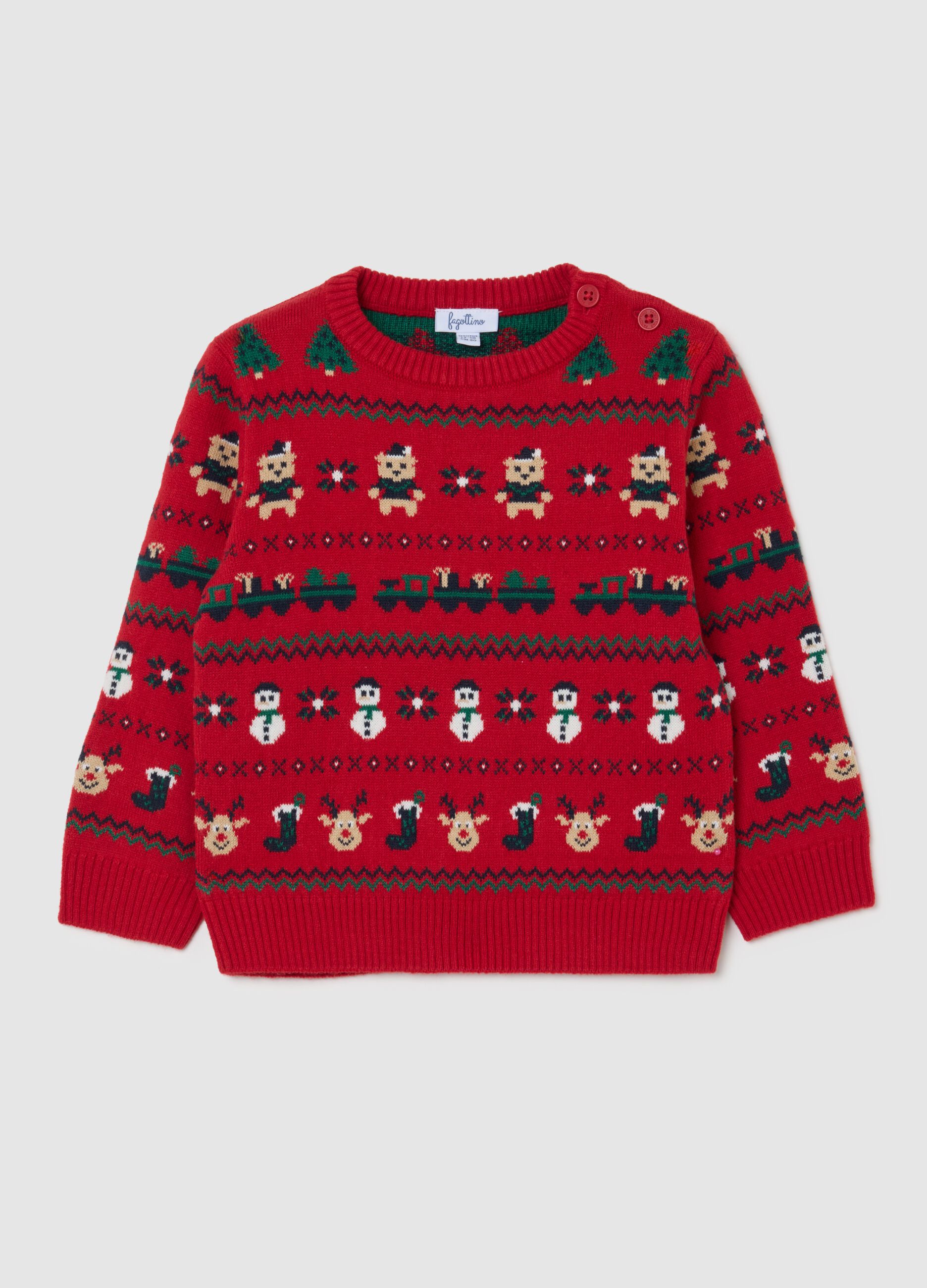 Red Christmas jumper for children regular fit