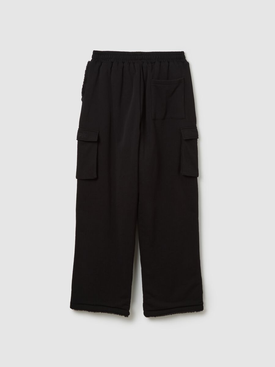 Teddy Cargo Sweatpants Black_6