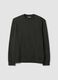 Black crew-neck sweatshirt in cotton blend, regular fit_4
