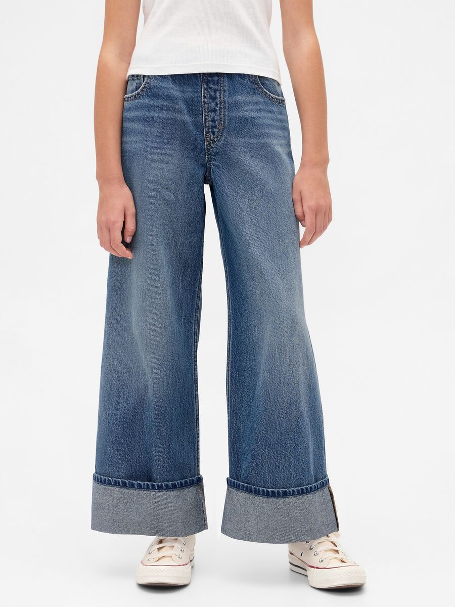 Wide Denim Jeans for Girls_1