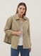 Beige Oversized Fit Stretch Cotton Maternity Shirt_1