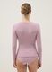 Maglia a maniche lunghe rosa regular fit e bordi in pizzo_2