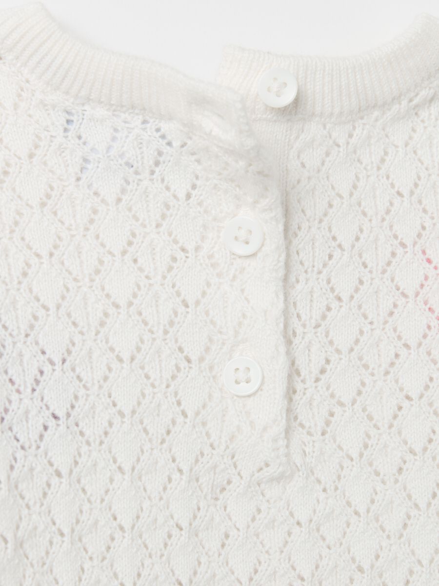 Pullover with pointelle design and flowers embroidery_3