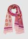Pink pure cotton scarf with floral print_0