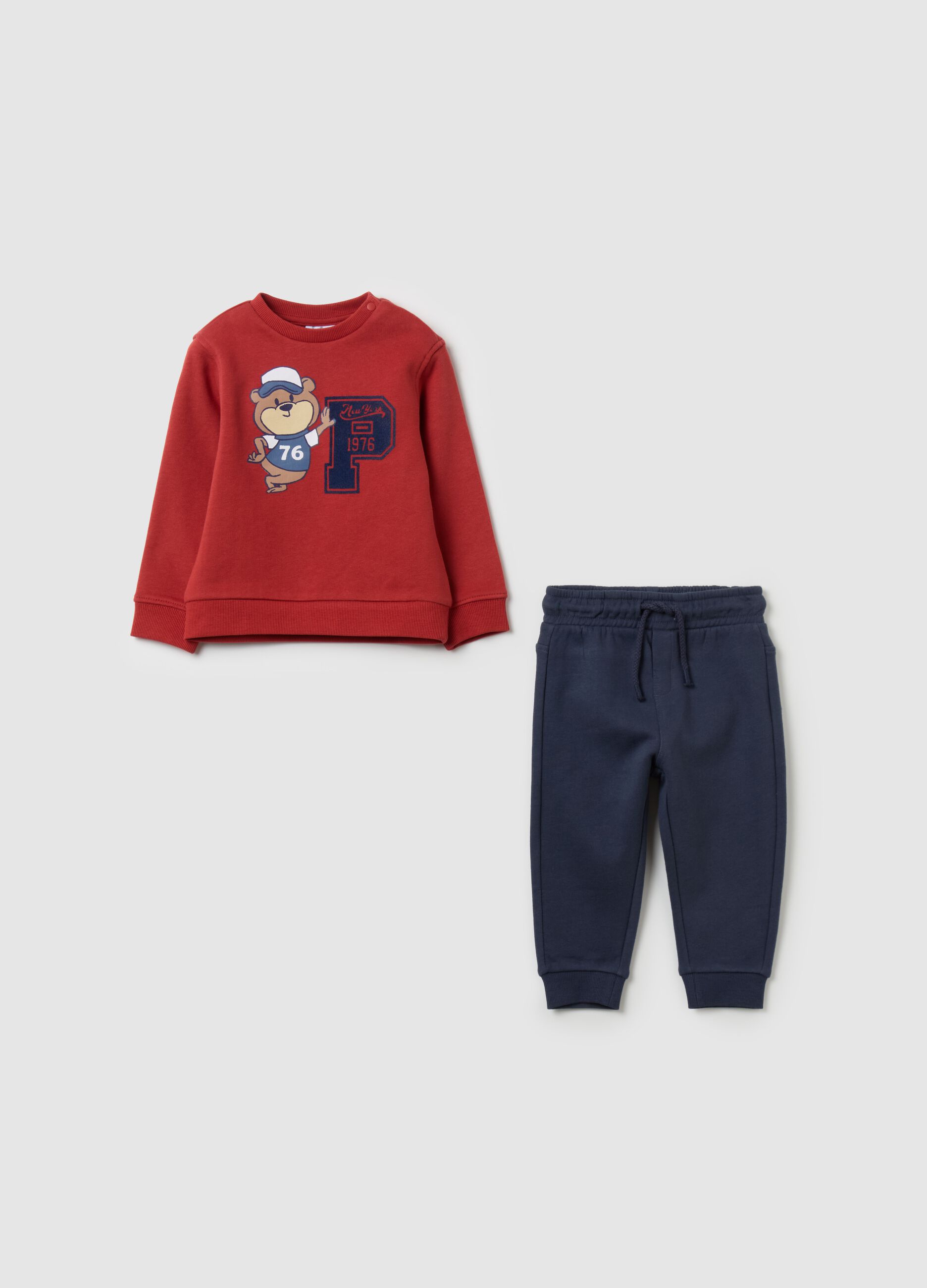 Fleece jogging set with print