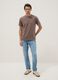 Brown pure cotton short sleeve regular fit T-shirt_1