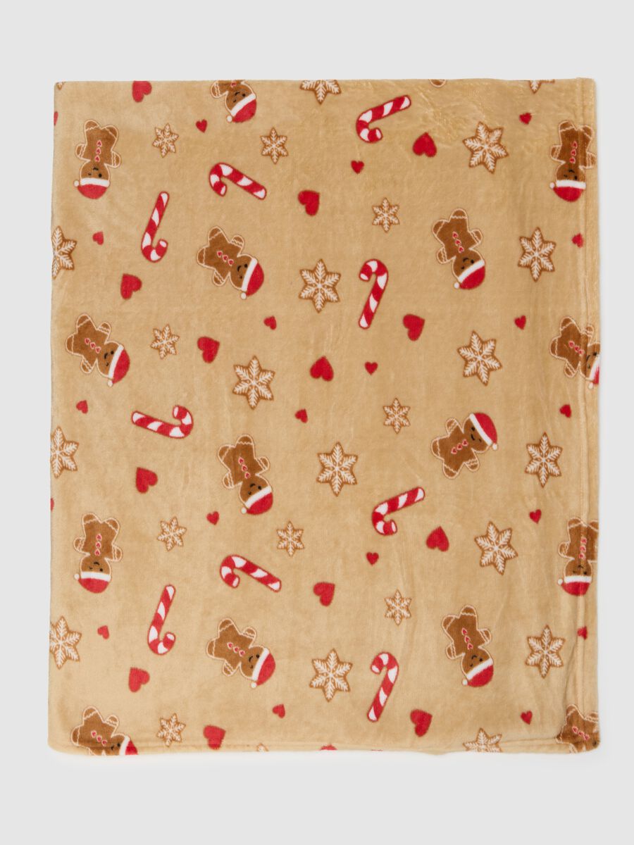 Red Beige Blanket with Prints_2