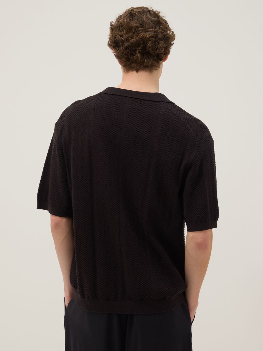 Camicia marrone in puro cotone a maniche corte over fit_3