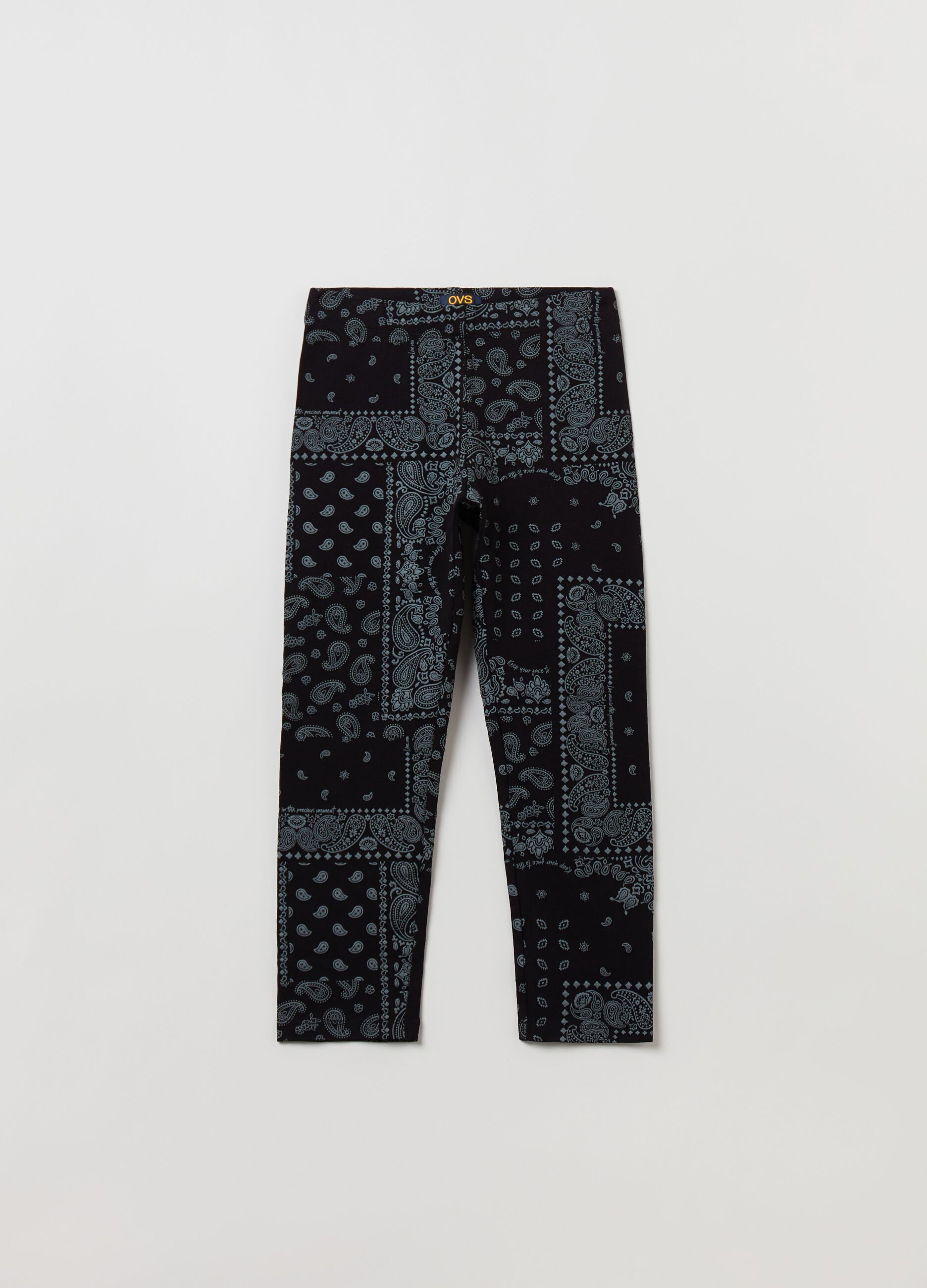 Leggings a tre quarti con stampa paisley_0