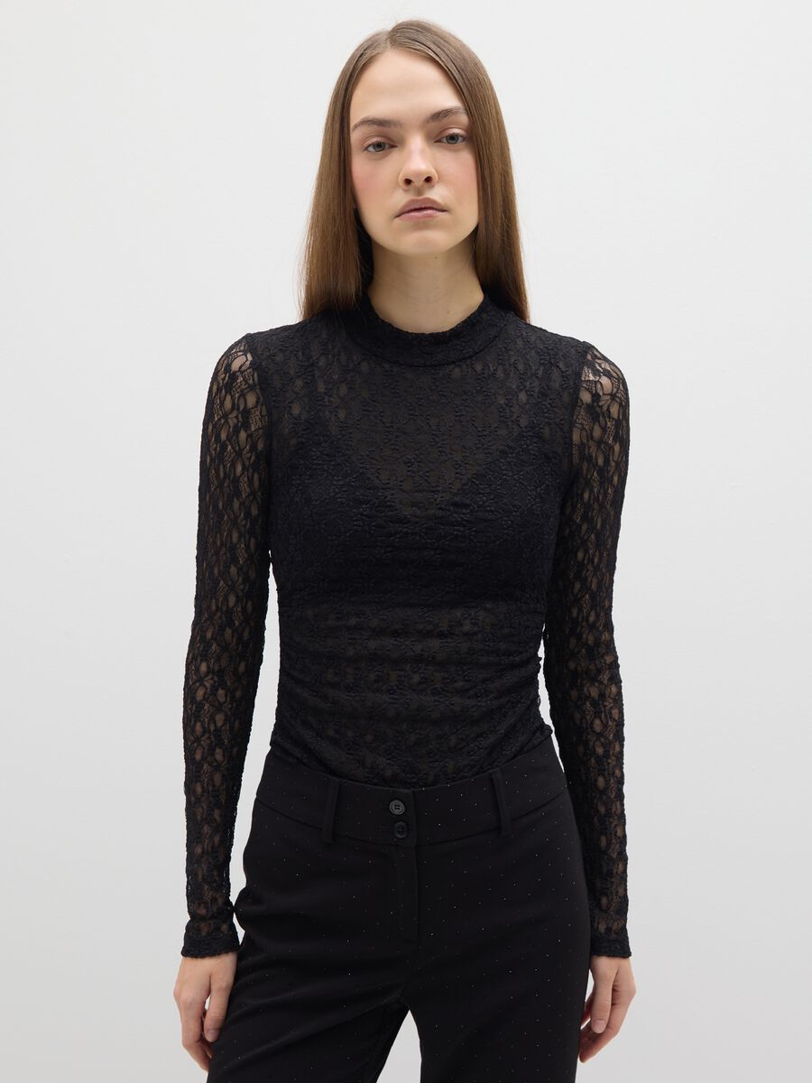 Black lace bodysuit without cups, regular fit_2