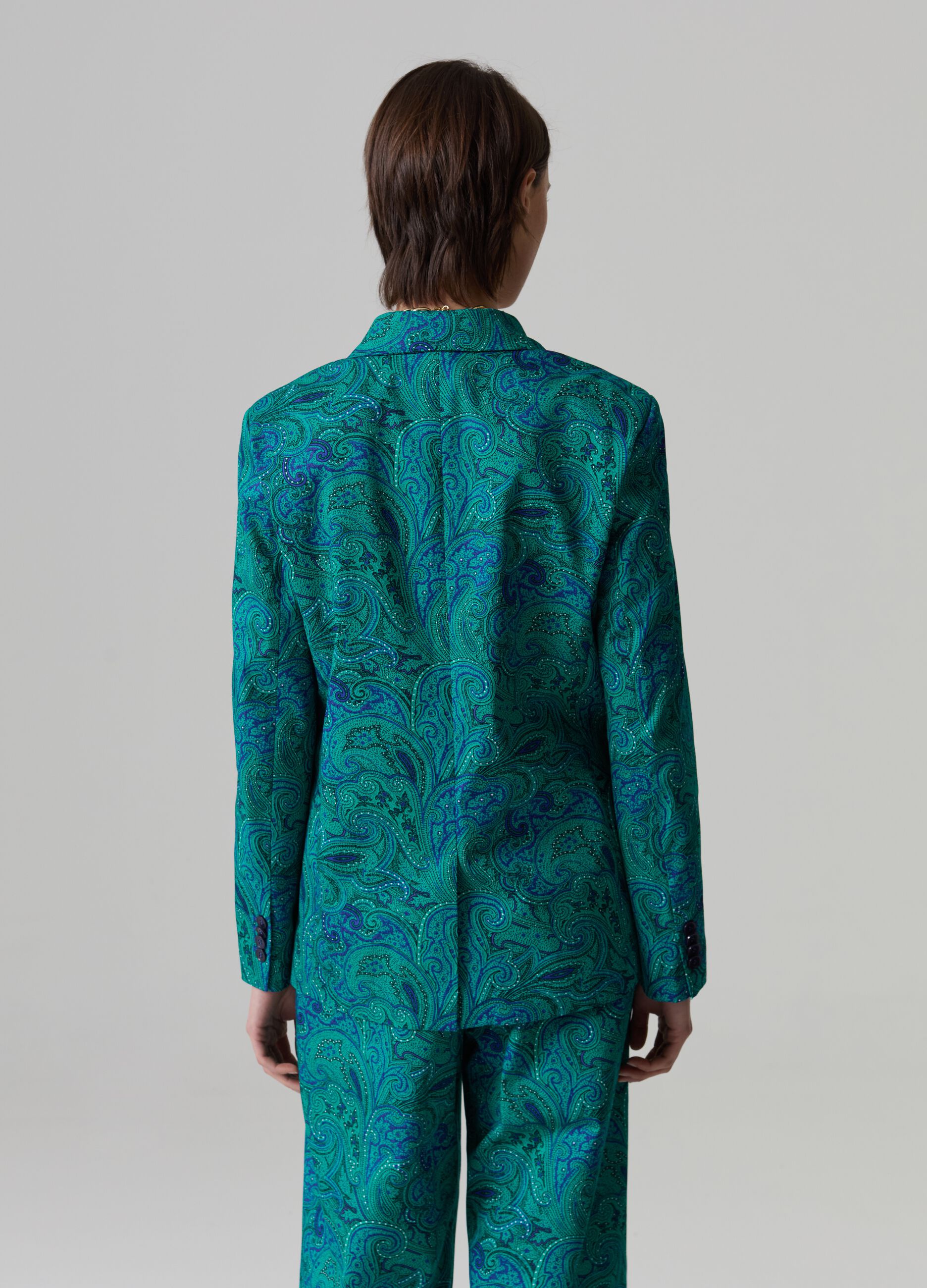 Blazer monopetto fantasia paisley
