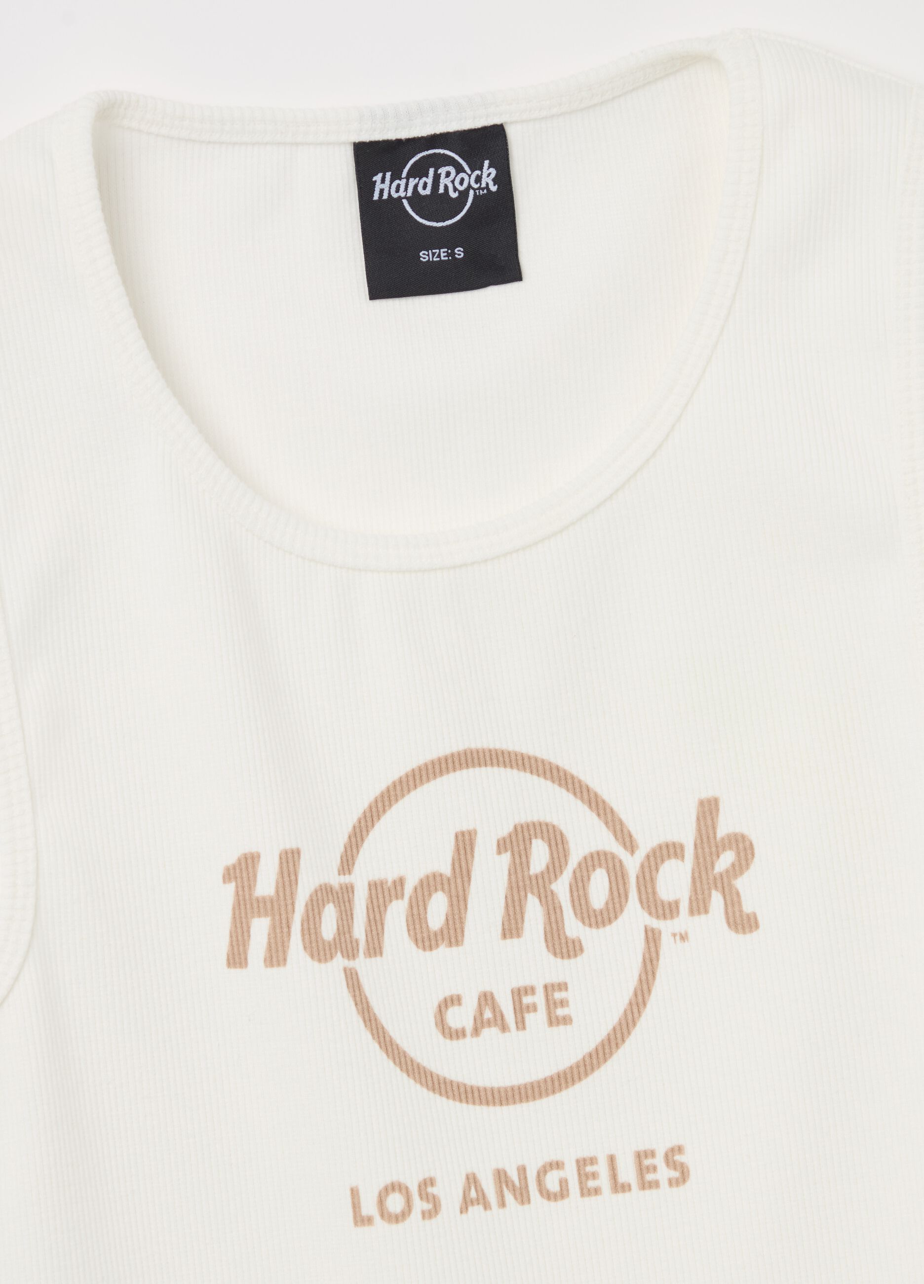 White Hard Rock Café Los Angeles tank top with ribbing