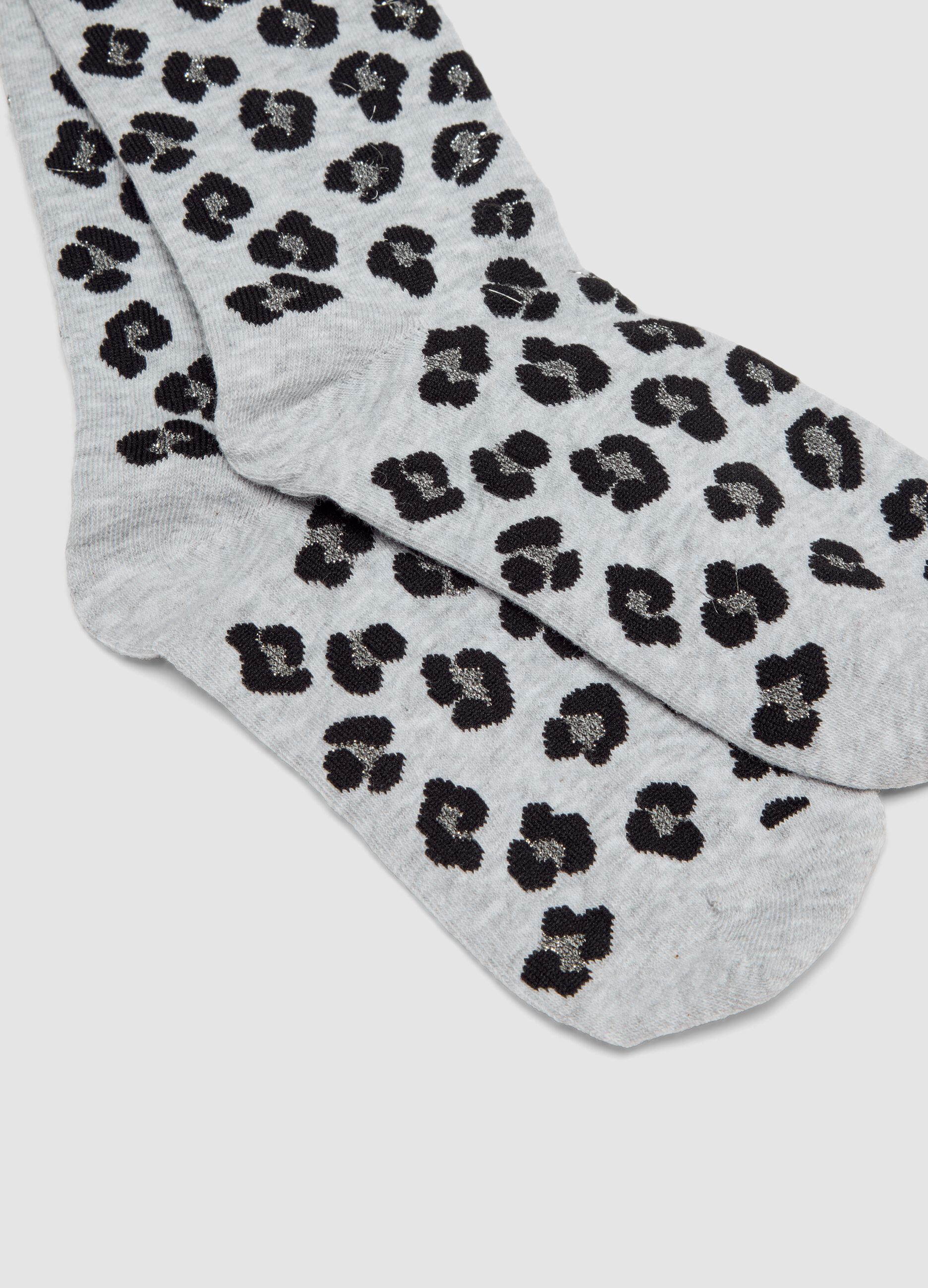 Three-pack of multicolour long socks in organic stretch cotton