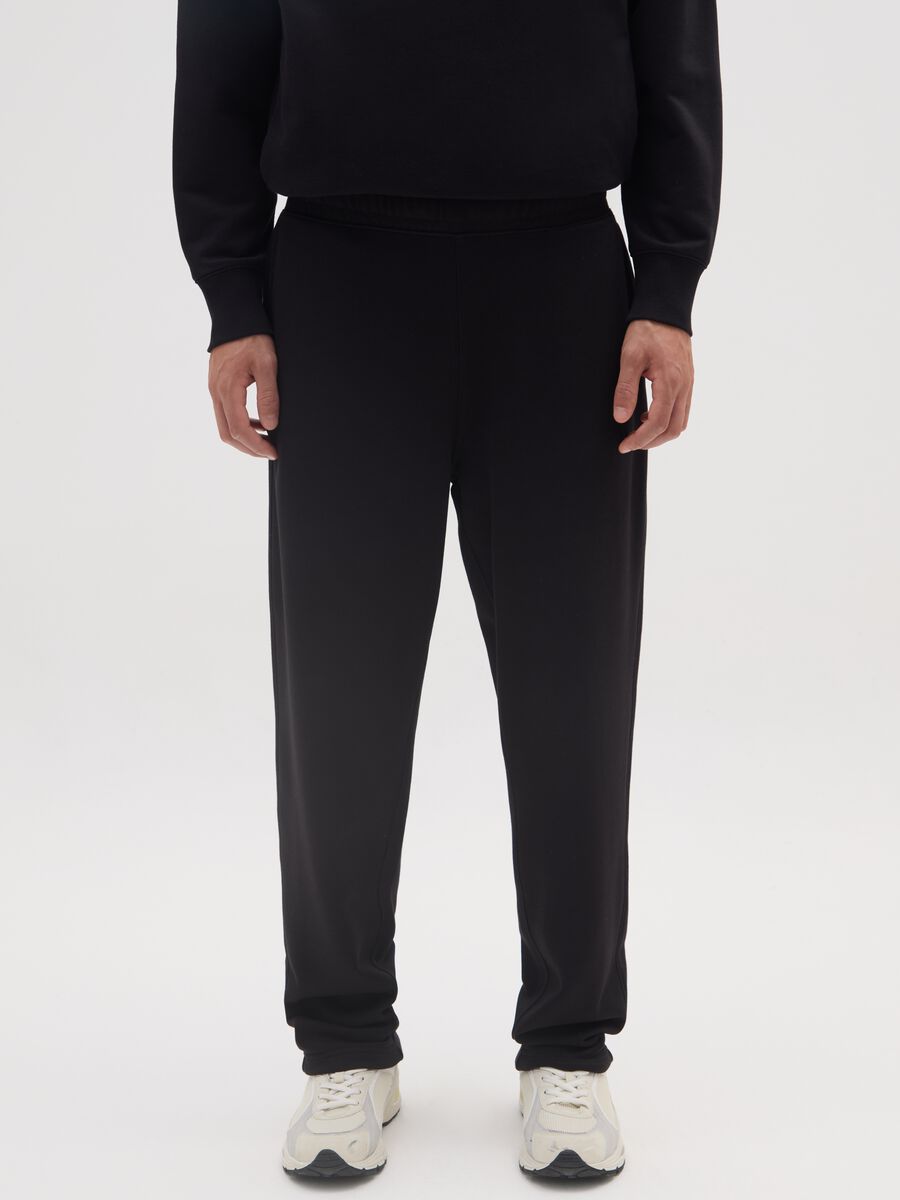 Black pure cotton oversized trousers_1