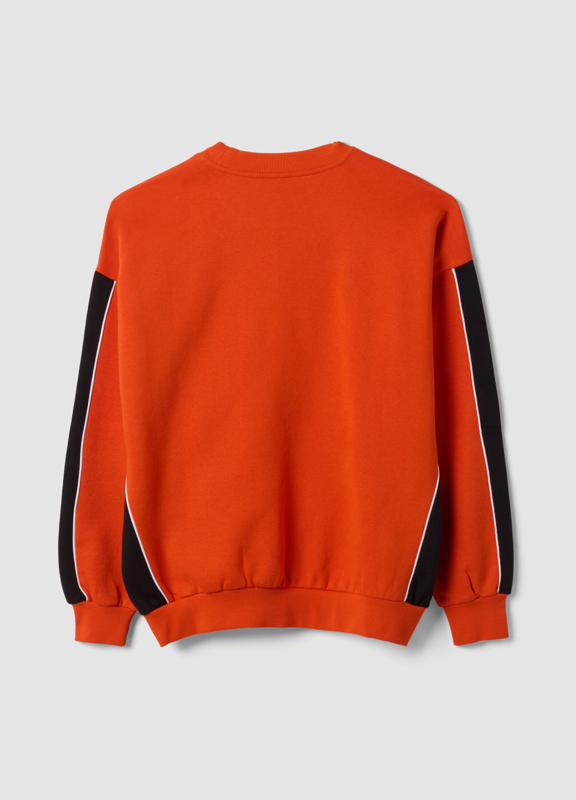 Red cotton-blend sweatshirt with Anaheim Ducks print