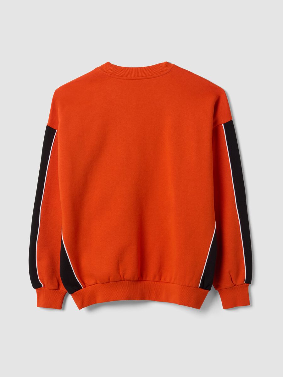 Red cotton-blend sweatshirt with Anaheim Ducks print_2