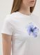 White pure cotton T-shirt with floral print_2