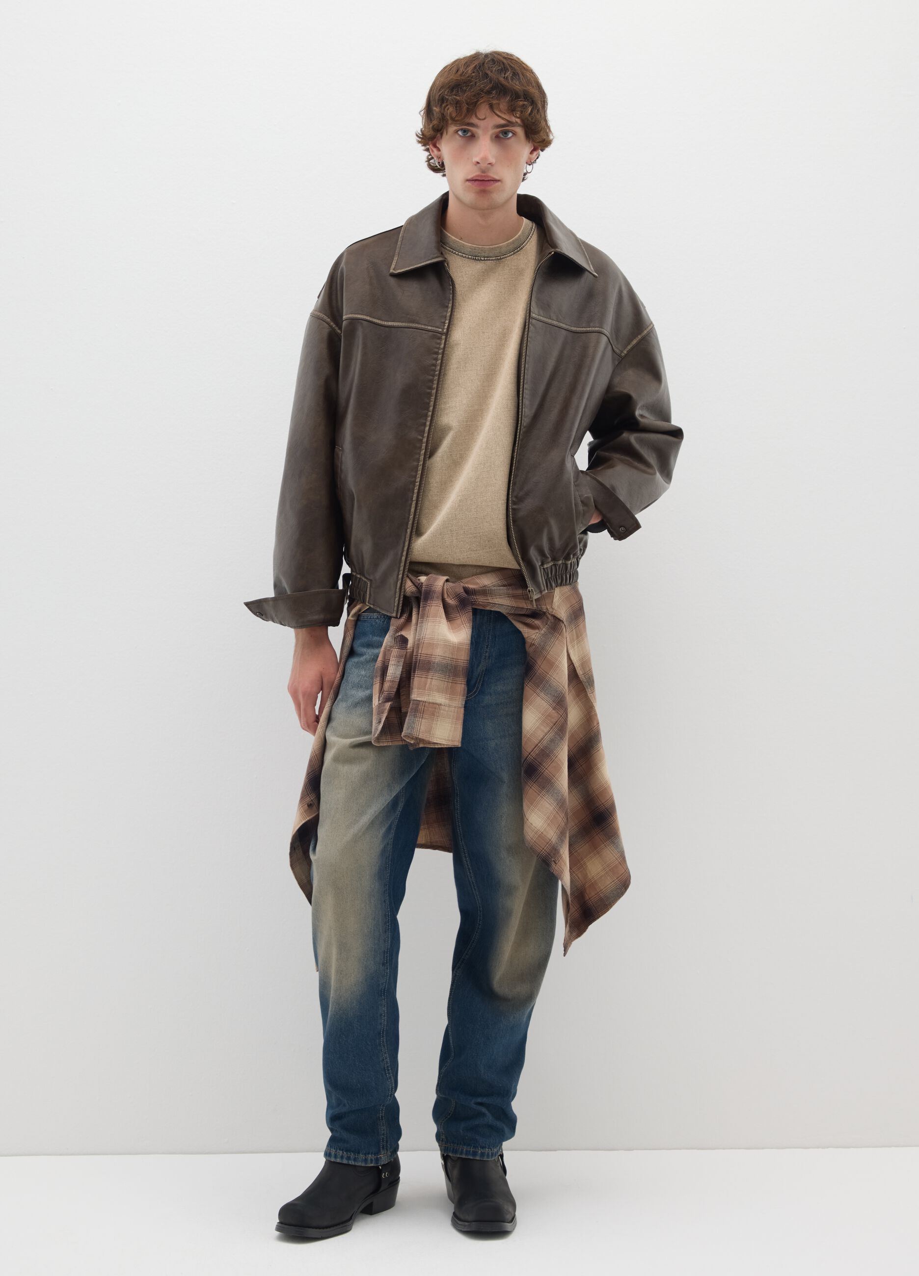 Jeans baggy blu in cotone