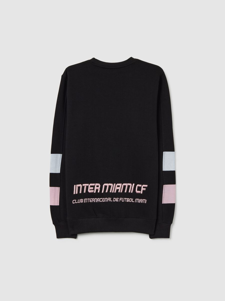 Felpa da bambino in misto cotone nero regular fit con logo Miami CF_1