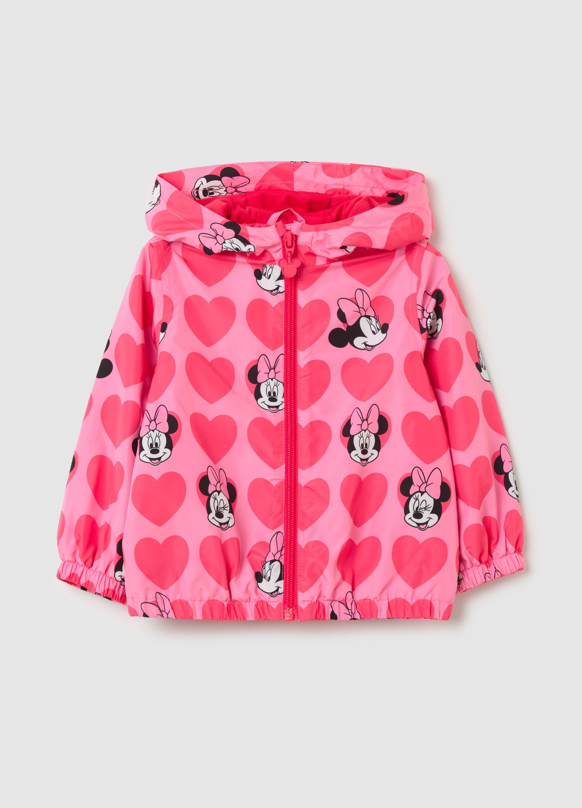 Jacket with hood and Minnie Mouse print