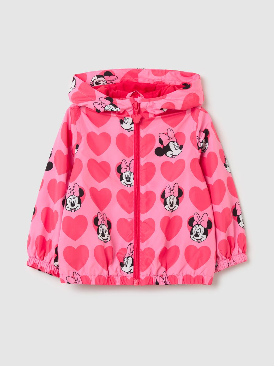 Jacket with hood and Minnie Mouse print_0