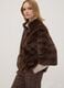 Brown regular-fit coat with zip_0