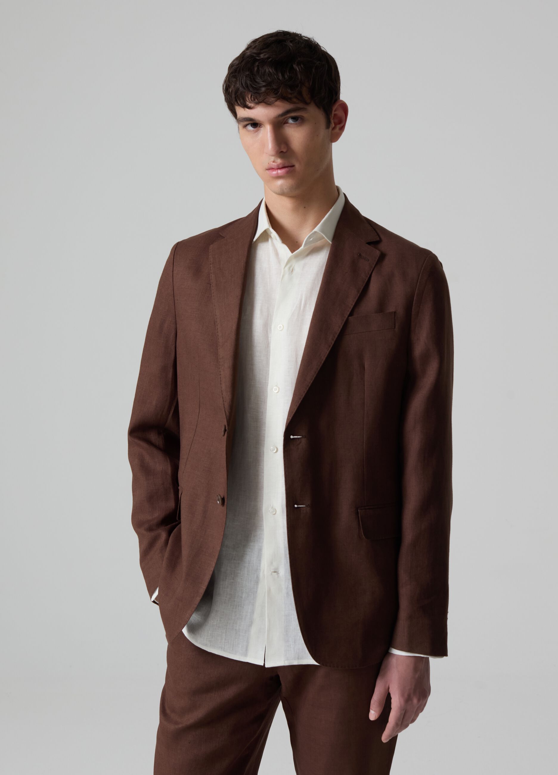 Ovs Blazer in puro lino PIOMBO