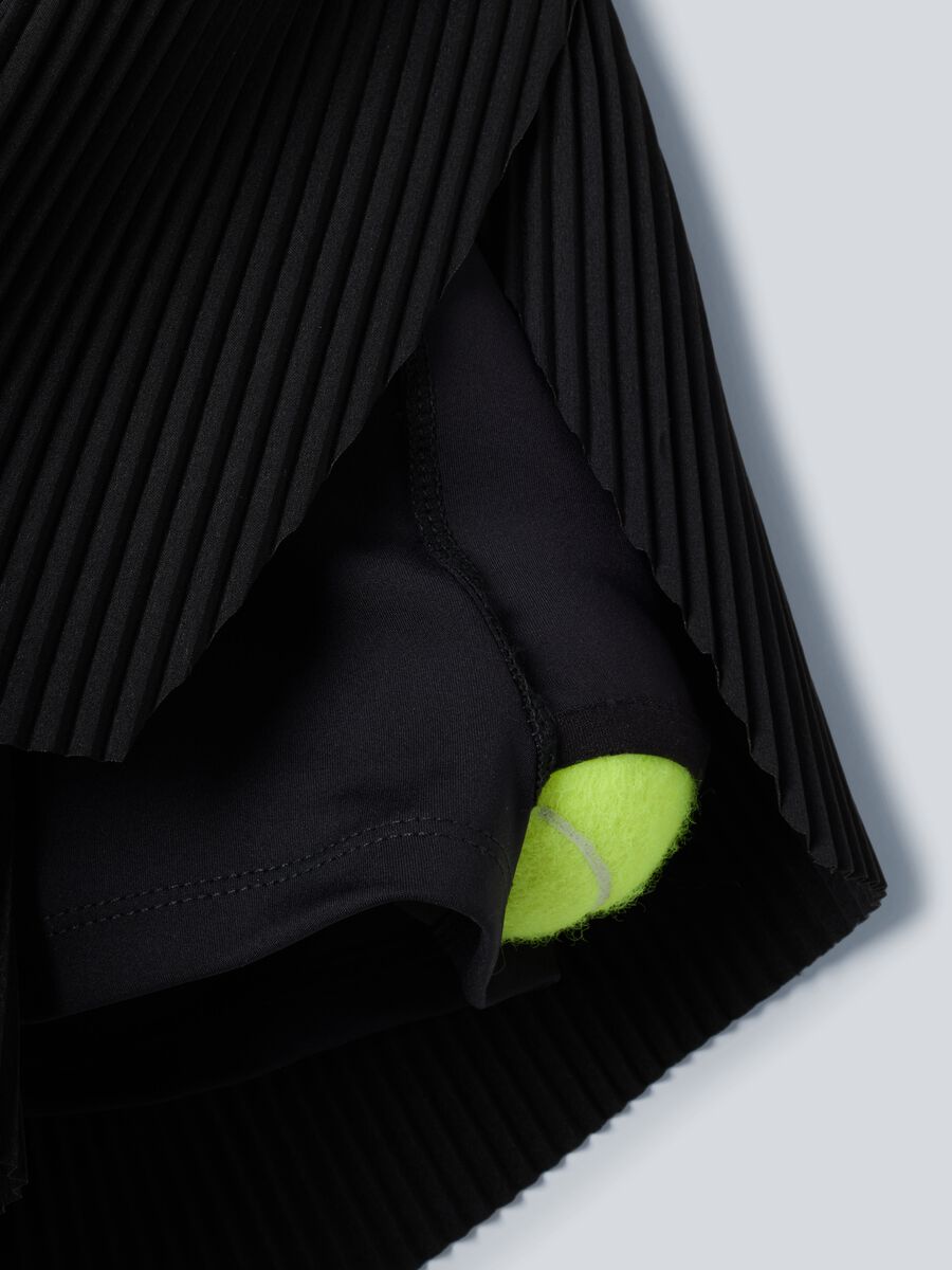 Black ALTAVIA COURT pleated sports shorts in stretch fabric with removable inner short_8