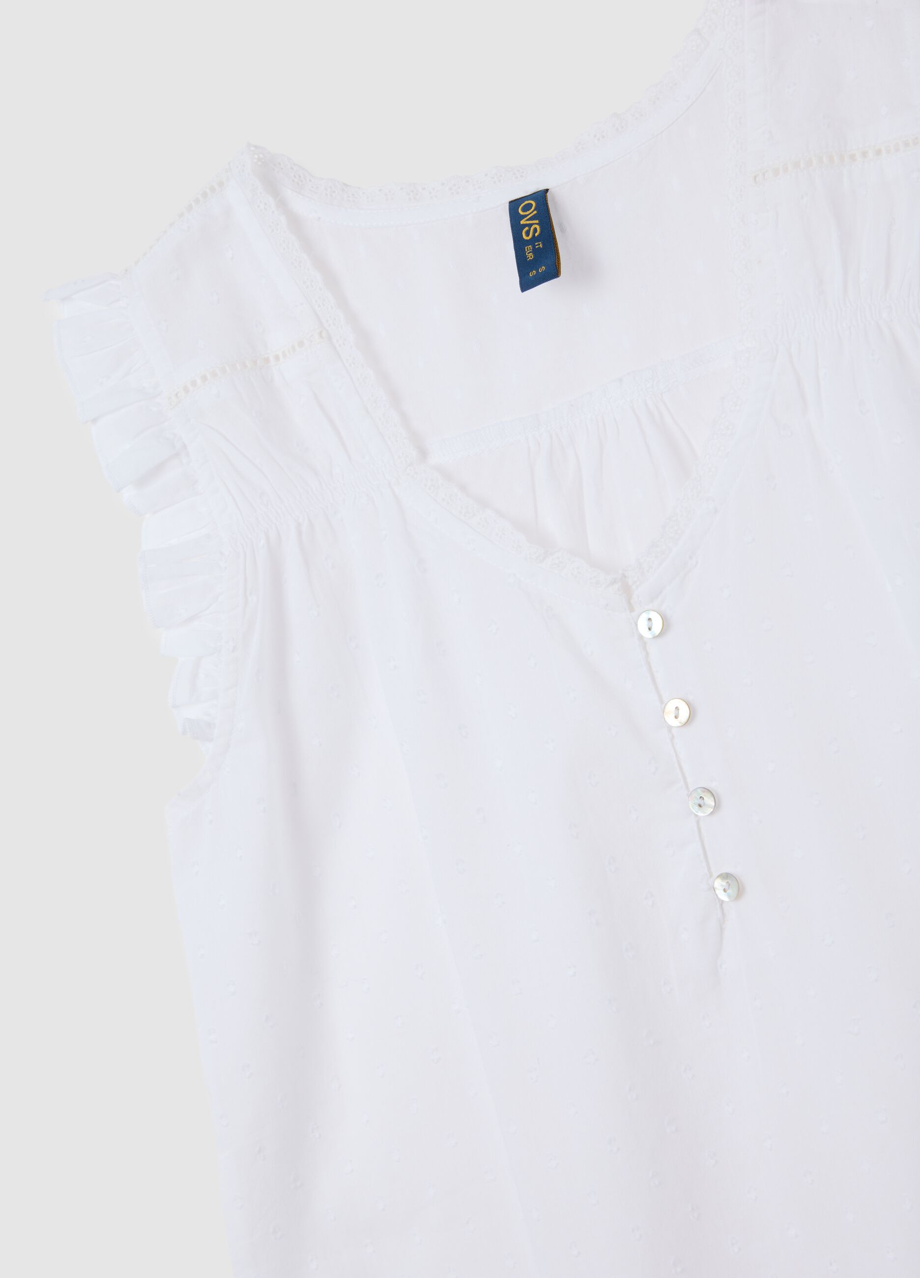 Sleeveless white pure cotton women's dress