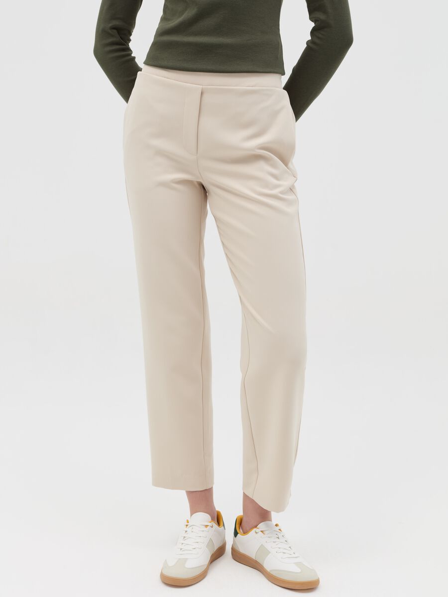Slim-fit ankle-length trousers_1