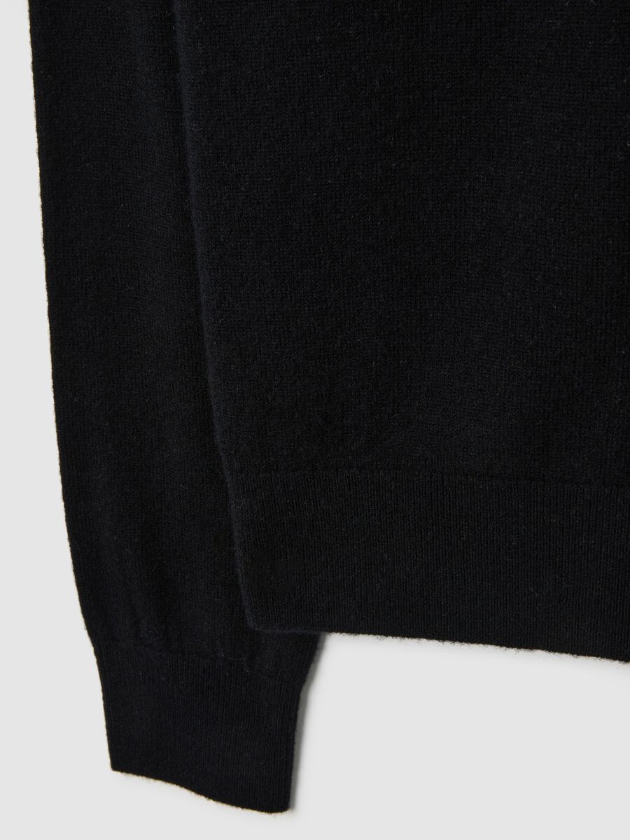 Black pure wool high-neck regular fit sweater_5