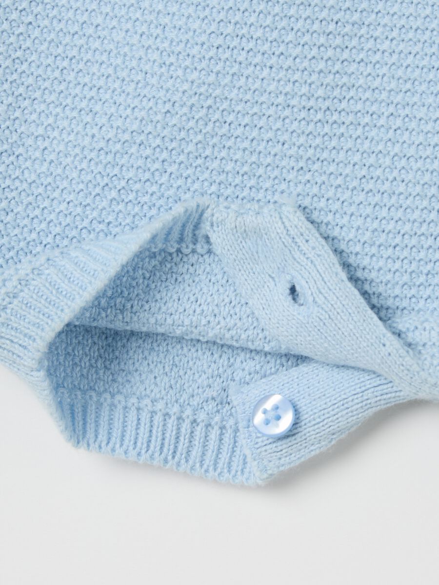 Sky blue and white pure cotton romper_2