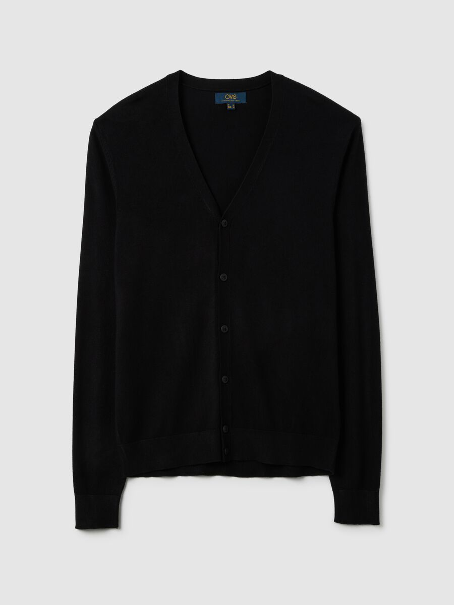 Black Viscose Blend Cardigan_4