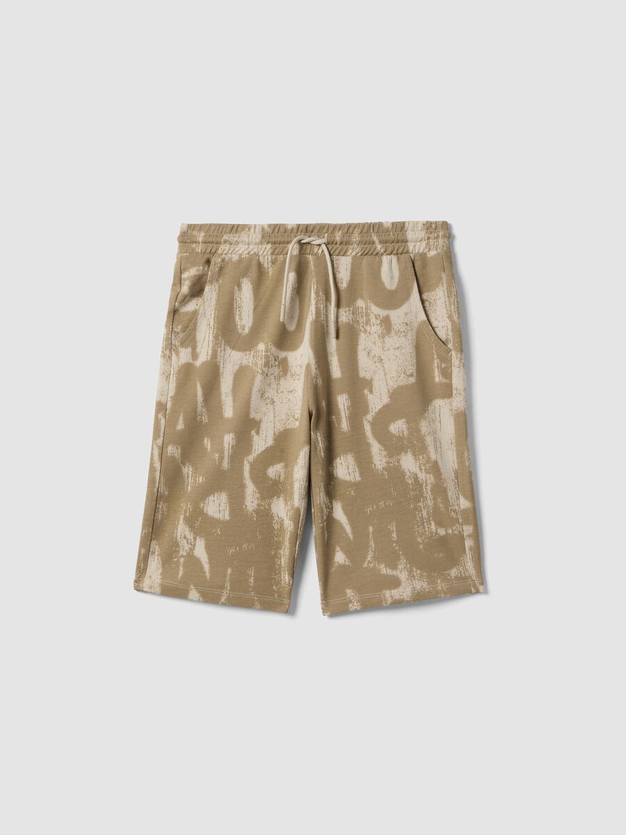 Pure Cotton Beige Printed Shorts for Boys Regular Fit_3
