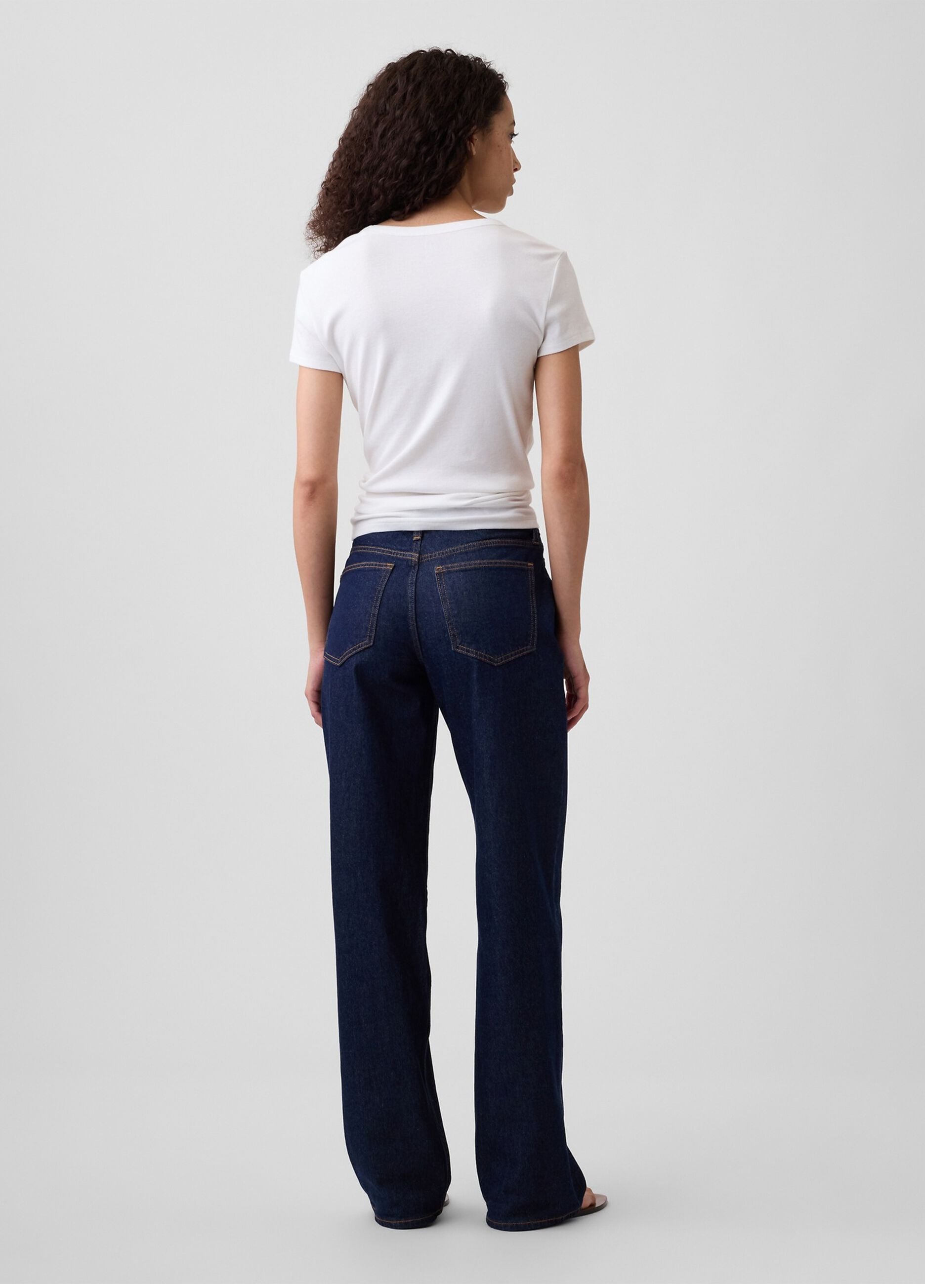 Five-pocket stretch cotton denim jeans