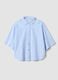 Sky blue openwork pure cotton shirt, regular fit_4