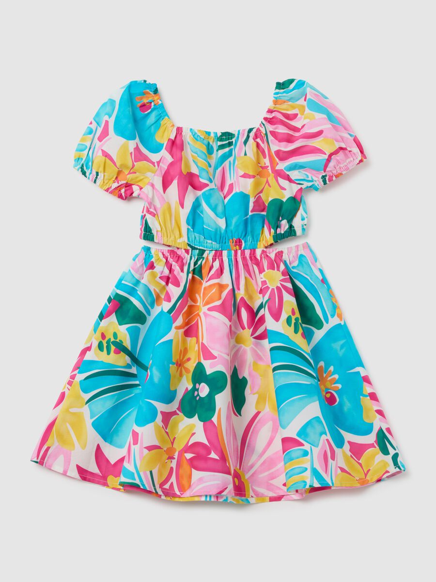 Girls' multicolour pure cotton dress with regular fit_1