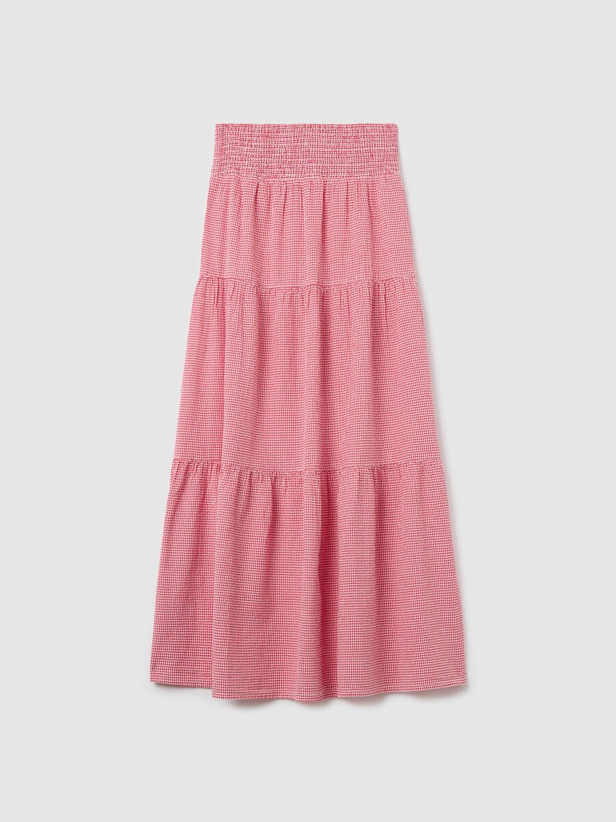 B.Angel long white and red tiered skirt in seersucker_4