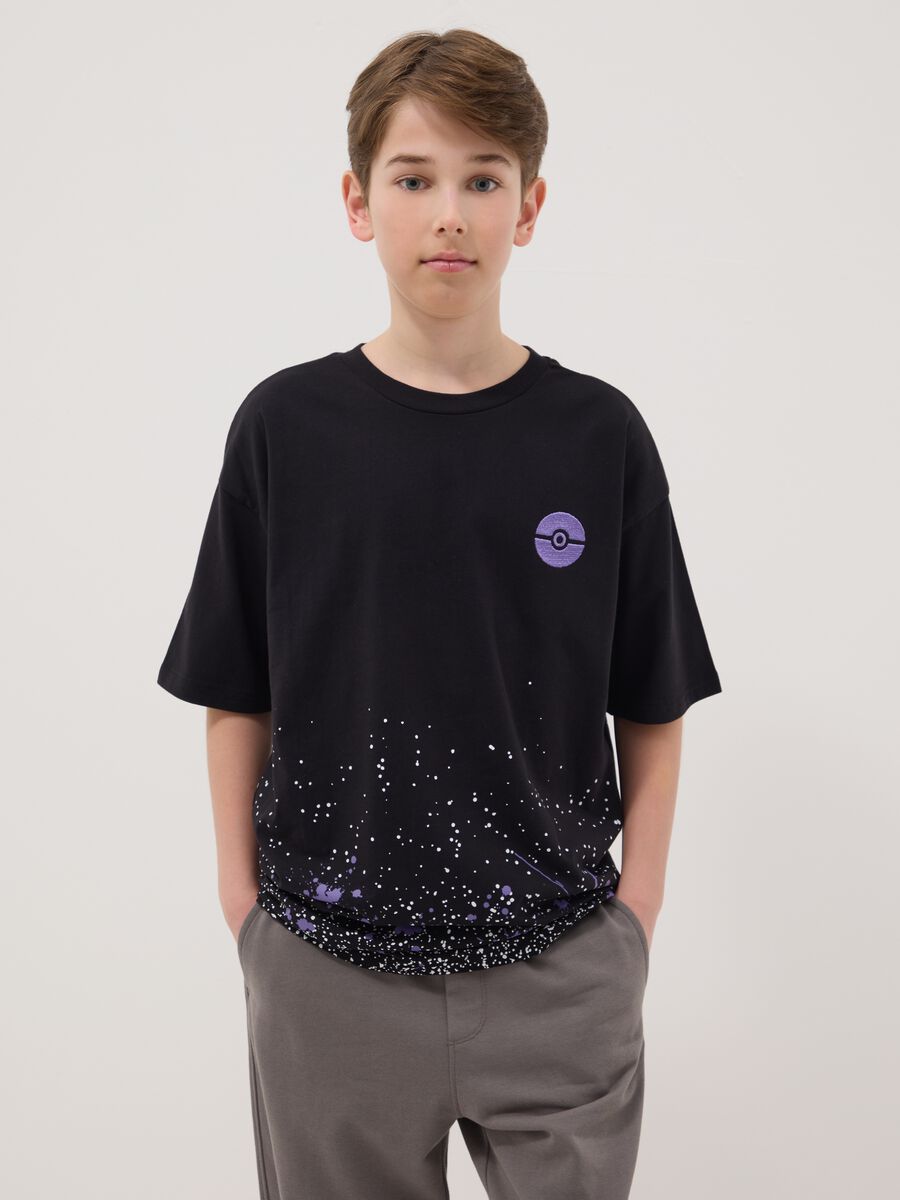Kids' Oversized Black Pure Cotton Pok&eacute;mon Print T-shirt_0
