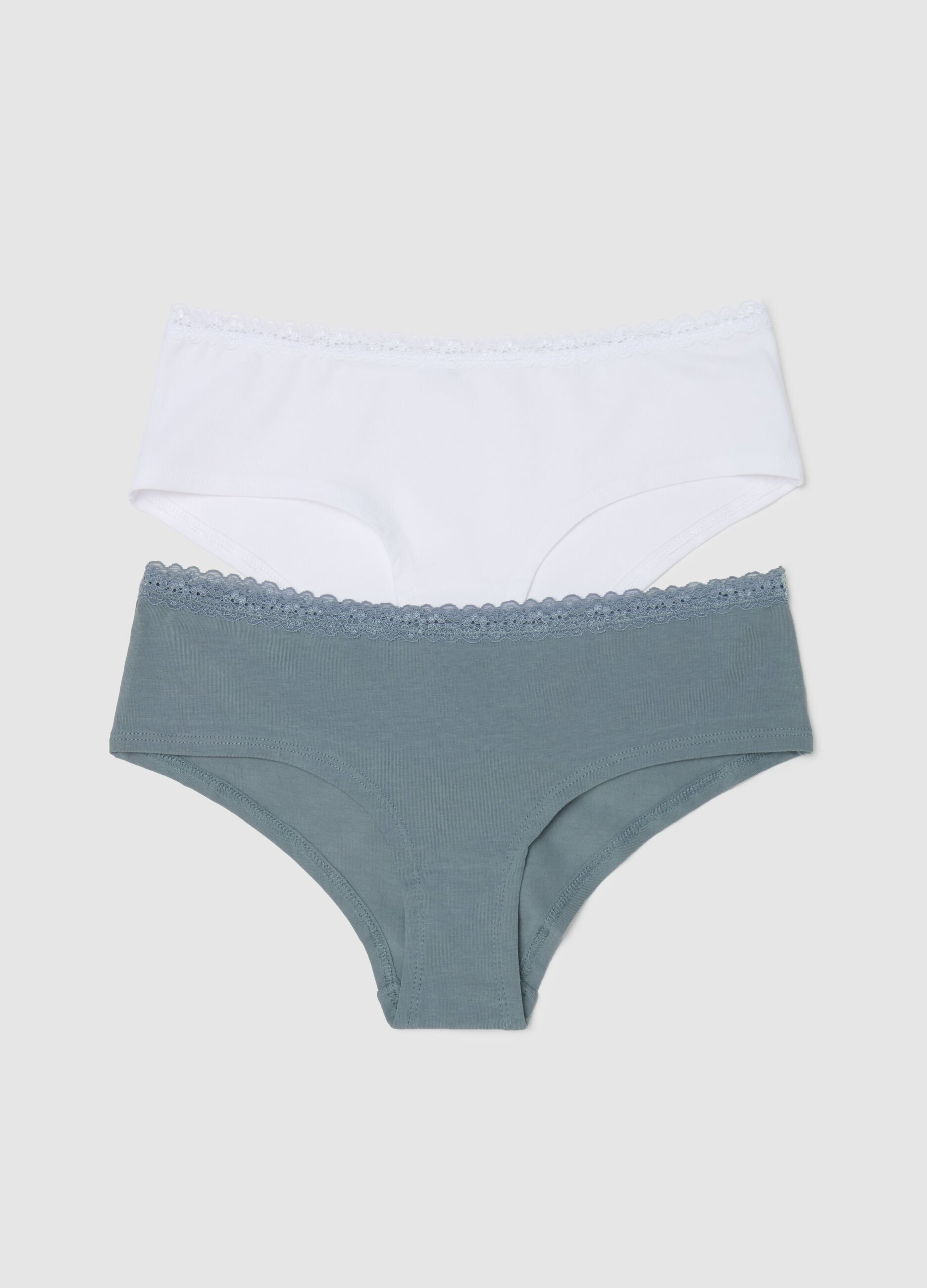 Bipack culotte con profilo in pizzo