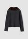 Grey cardigan with contrast collar, regular fit_6