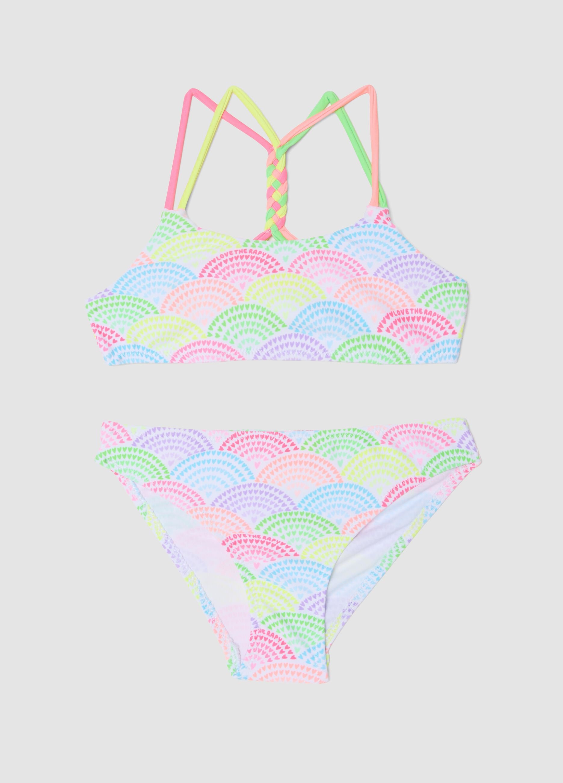 Multicolour Stretch Fabric Bikini