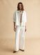 White wide leg stretch cotton trousers_0