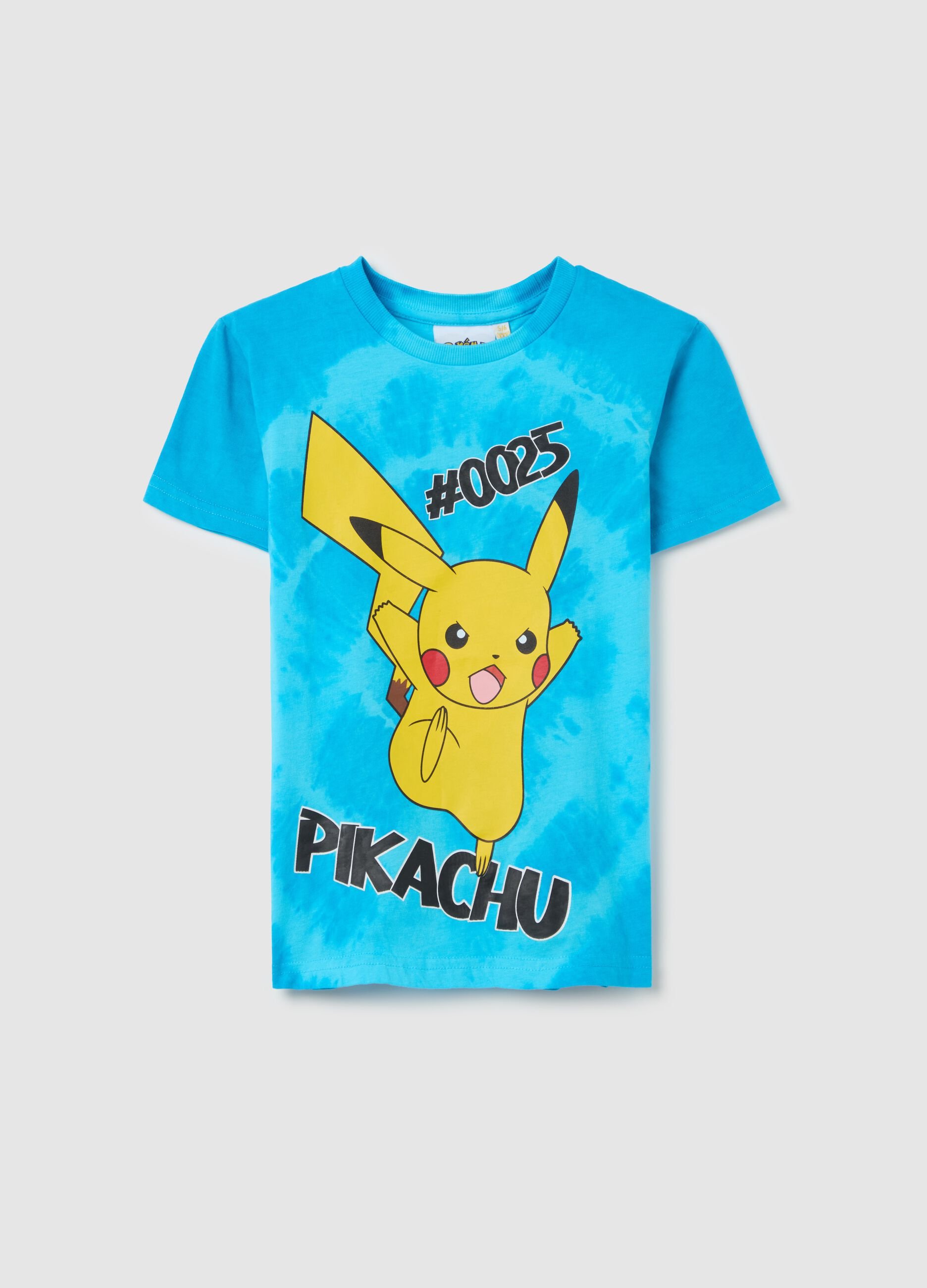 Cotton T-shirt with Pikachu print
